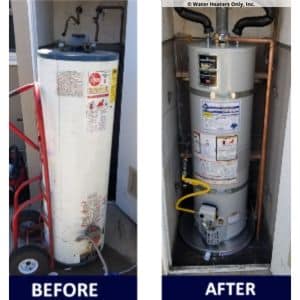 Rheem water heater replaced by Bradford White